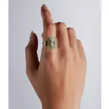 Szeroki złoty pierścionek wysadzany cyrkoniami Szeroki złoty pierścionek wysadzany cyrkoniami